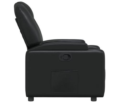 Sillón reclinable de cuero sintético negro