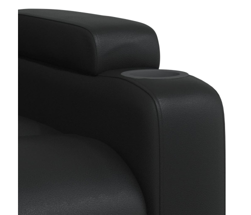 Sillón reclinable de cuero sintético negro