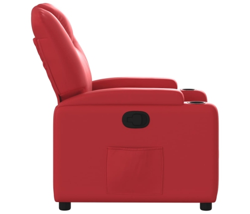 Sillón reclinable de cuero sintético rojo