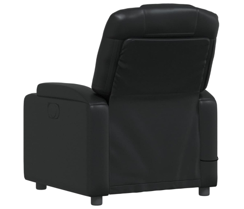 Sillón de masaje reclinable cuero sintético negro