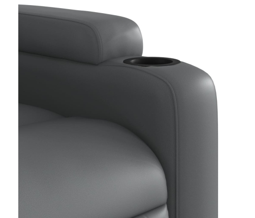 Sillón de masaje reclinable cuero sintético gris