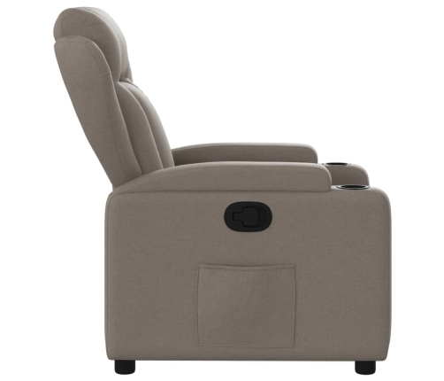 Sillón reclinable de tela gris taupe