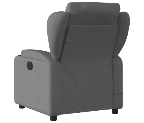 Sillón de masaje reclinable de tela gris oscuro