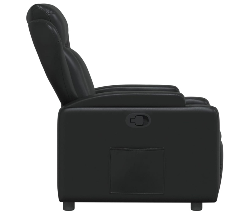 Sillón reclinable de cuero sintético negro