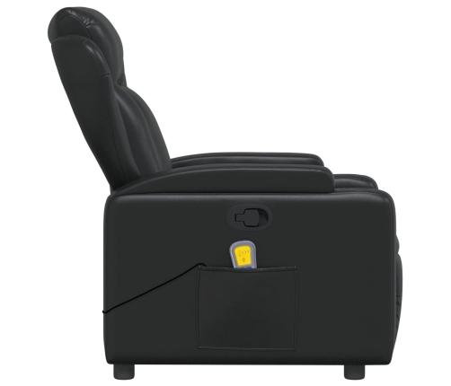 Sillón de masaje reclinable cuero sintético negro