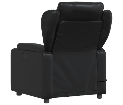 Sillón de masaje reclinable cuero sintético negro