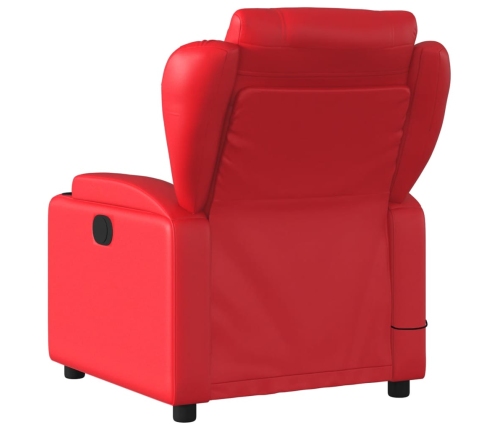 Sillón de masaje reclinable cuero sintético rojo