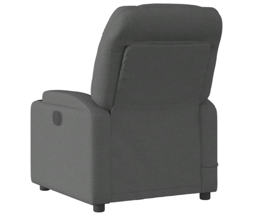 Sillón de masaje reclinable de tela gris oscuro