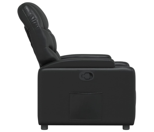 Sillón reclinable de cuero sintético negro