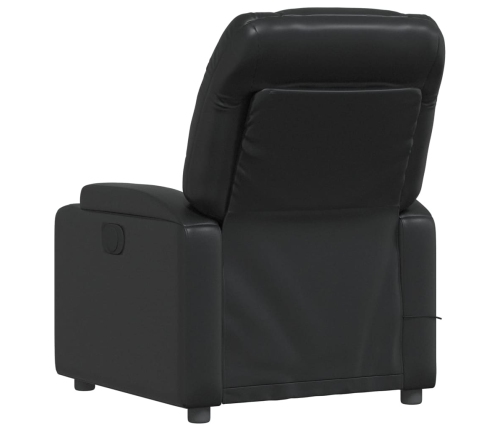 Sillón de masaje reclinable cuero sintético negro