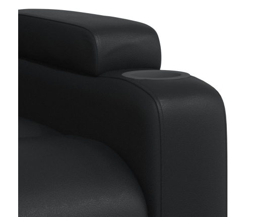 Sillón de masaje reclinable cuero sintético negro