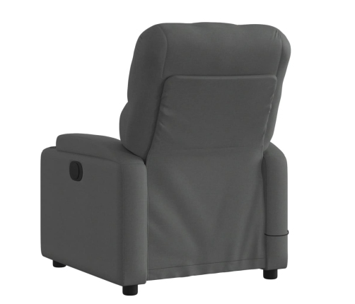 Sillón de masaje reclinable de tela gris oscuro