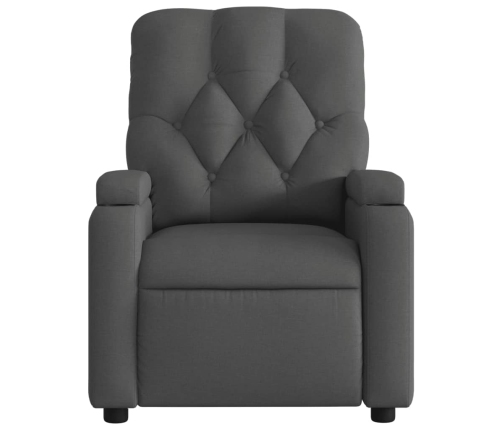 Sillón de masaje reclinable de tela gris oscuro