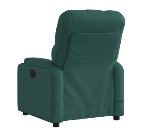 Sillón de masaje reclinable de tela verde oscuro