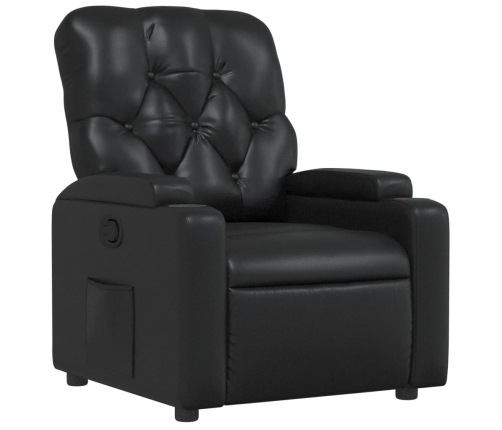 Sillón reclinable de cuero sintético negro