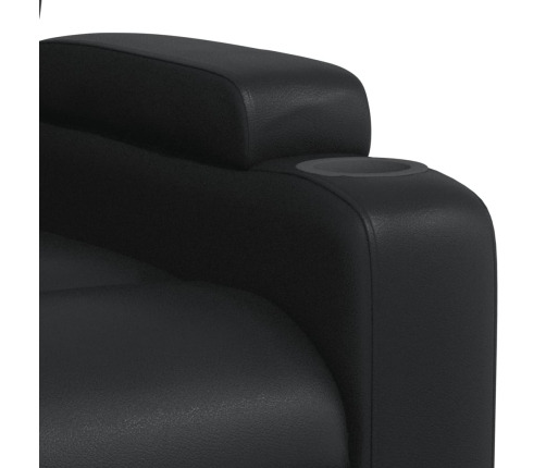 Sillón reclinable de cuero sintético negro