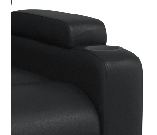 Sillón de masaje reclinable cuero sintético negro