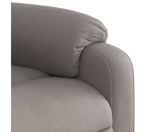 Sillón reclinable de tela gris taupe