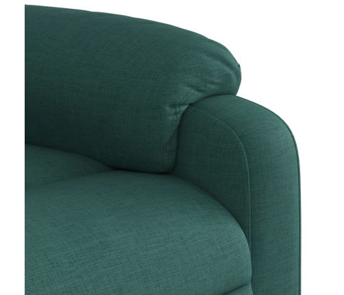 Sillón de masaje reclinable de tela verde oscuro