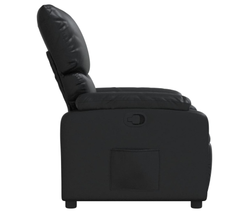 Sillón reclinable de cuero sintético negro