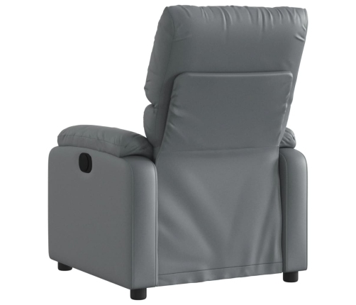 Sillón reclinable de cuero sintético gris