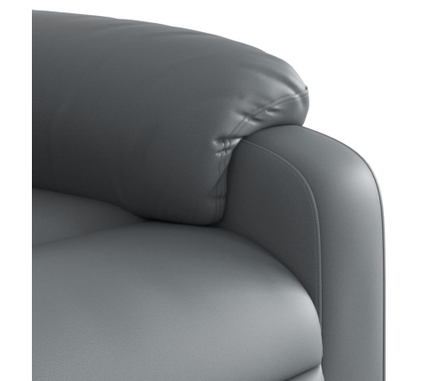 Sillón reclinable de cuero sintético gris