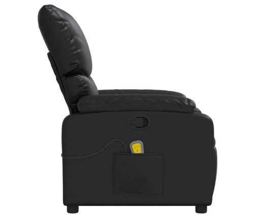 Sillón de masaje reclinable cuero sintético negro