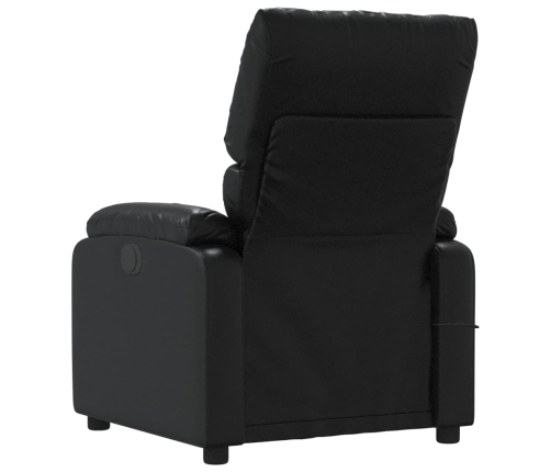 Sillón de masaje reclinable cuero sintético negro