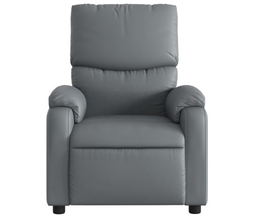 Sillón de masaje reclinable cuero sintético gris