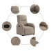 Sillón reclinable tela de microfibra gris taupe