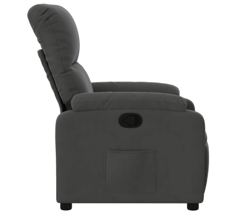 Sillón reclinable tela de microfibra gris oscuro