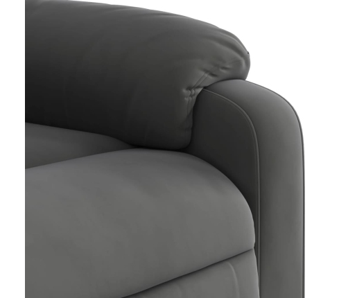 Sillón reclinable tela de microfibra gris oscuro