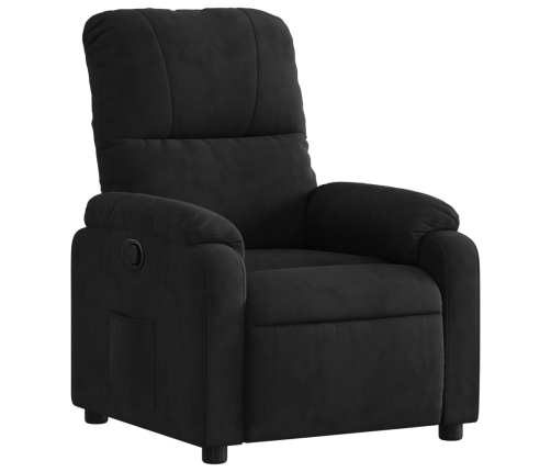 Sillón reclinable tela de microfibra negro