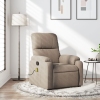 Sillón reclinable de masaje tela de microfibra gris taupe