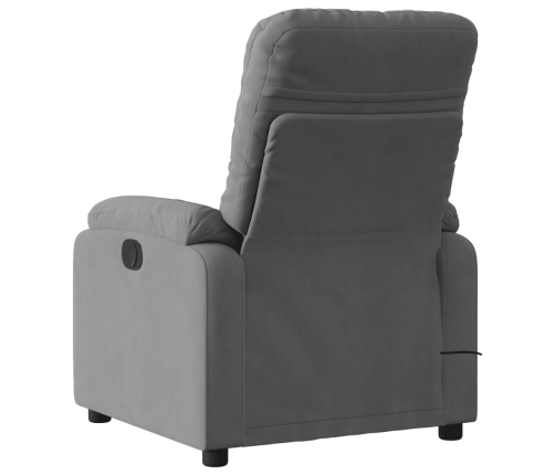 Sillón reclinable de masaje tela de microfibra gris oscuro