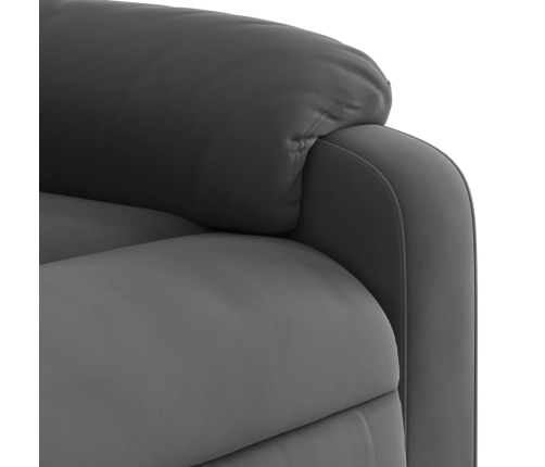 Sillón reclinable de masaje tela de microfibra gris oscuro