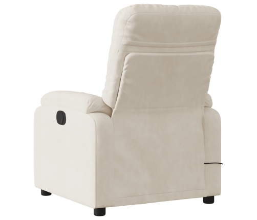 Sillón reclinable de masaje tela de microfibra beige