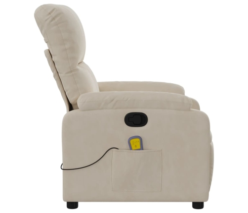 Sillón reclinable de masaje tela de microfibra beige