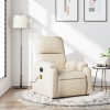 Sillón reclinable de masaje tela de microfibra beige