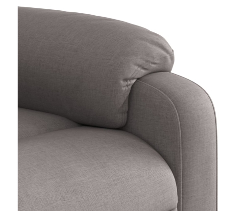 Sillón reclinable de tela gris taupe