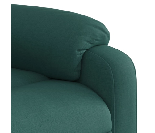 Sillón de masaje reclinable de tela verde oscuro