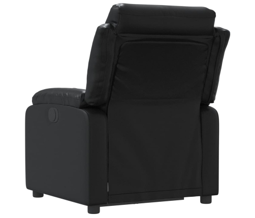 Sillón reclinable de cuero sintético negro