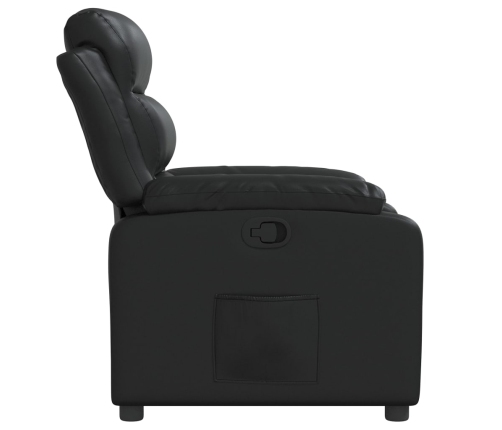 Sillón reclinable de cuero sintético negro