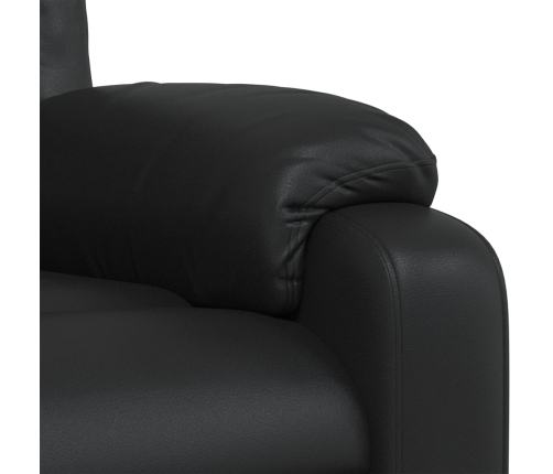 Sillón reclinable de cuero sintético negro