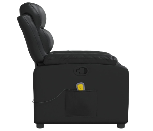 Sillón de masaje reclinable cuero sintético negro