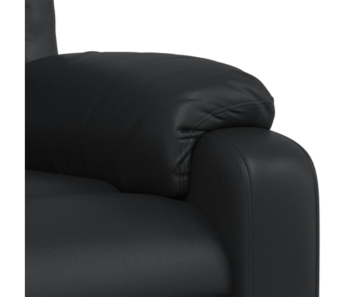 Sillón de masaje reclinable cuero sintético negro