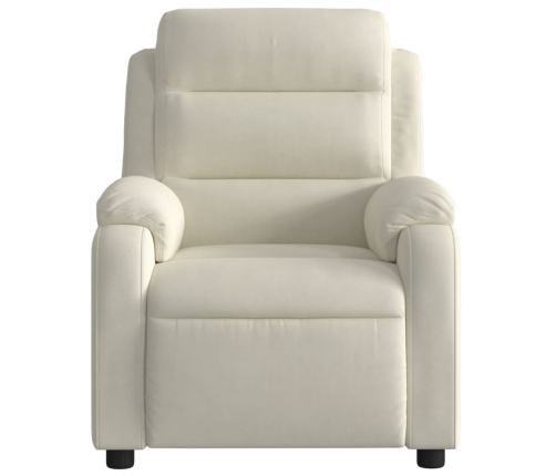 Sillón reclinable terciopelo blanco crema