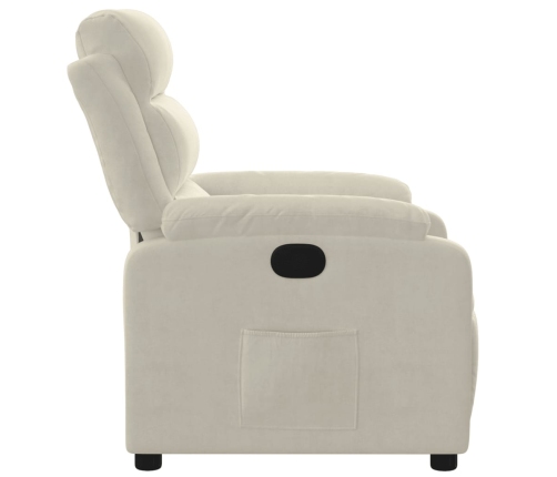 Sillón reclinable terciopelo blanco crema