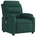 Sillón de masaje reclinable de terciopelo verde oscuro