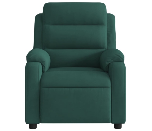 Sillón de masaje reclinable de terciopelo verde oscuro